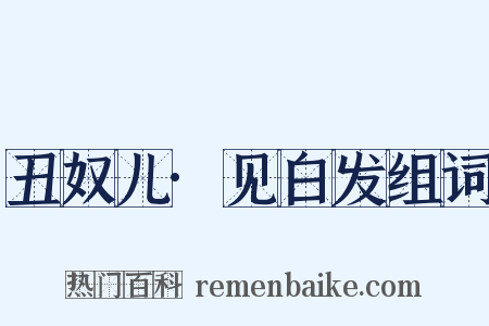 丑奴儿·见白发组词是什么意思的图片